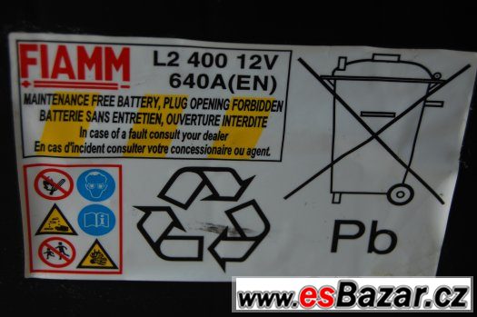 Baterie FIAMM 12V, 640A, vhodná pro menší auto, dobrá – fotografie 4