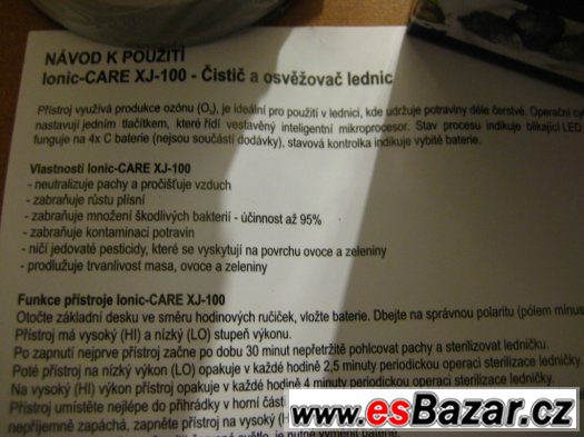 Ionizér do lednice Ionic-Care XJ-100 – fotografie 3