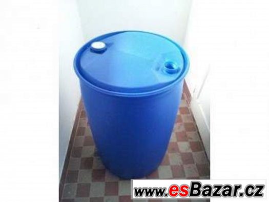 plastový sud ; výška cca 90cm ; šířka cca 55cm ; cca 200 lit – fotografie 1