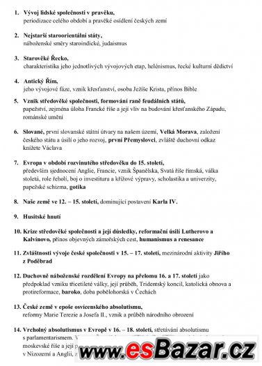 MATURITNÍ OTÁZKY Z DĚJEPISU – fotografie 1