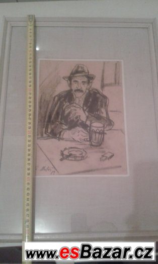 Prodám obraz, Matůš 1983 kresba uhlem – fotografie 1