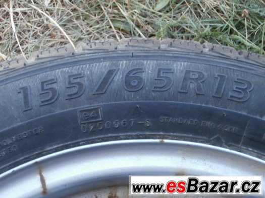 4x zimní kola 13"-disky 4,5Jx13, 4x100, pneu155/65 R13 – fotografie 3