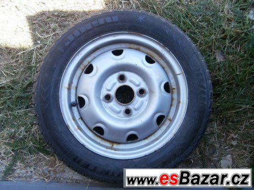 4x zimní kola 13"-disky 4,5Jx13, 4x100, pneu155/65 R13 – fotografie 4