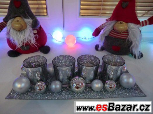 Adventní svíčky s podnosem – fotografie 2