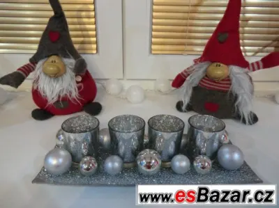 Adventní svíčky s podnosem