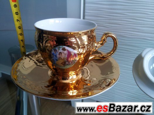 Bernadotte - zlatá kávová souprava tři grácie – fotografie 2