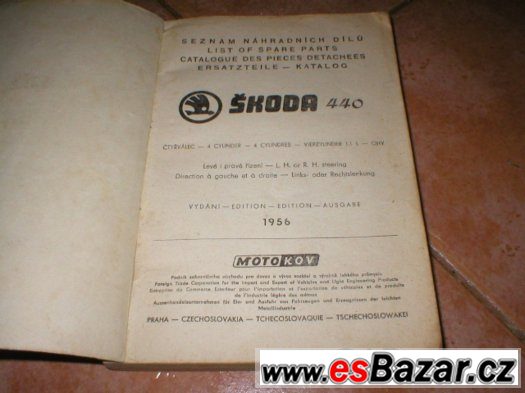 škoda spartak 440 originál katalog náhradních dílů ND – fotografie 2