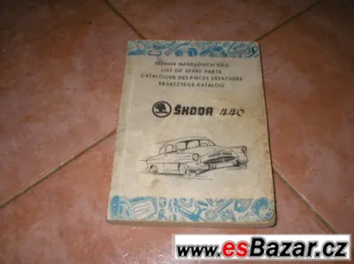 škoda spartak 440 originál katalog náhradních dílů ND