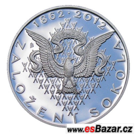 200kč stříbrná mince 150. výročí založení Sokola PROOF – fotografie 2