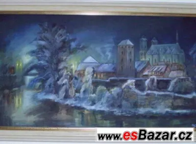 krasna olejomalba s mestem Cheb,ram 270x70 zdarma,vh.dar