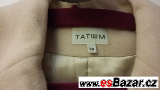 Dámský béžový flaušový kabát Tatuum, vel 34 – fotografie 3
