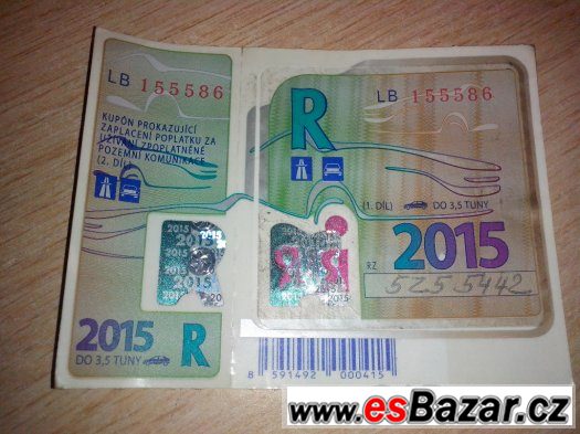 Dálníční známka 2015-2016 leden – fotografie 1