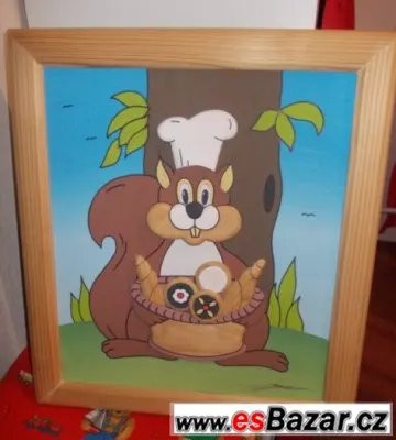 DŘEVĚNÝ OBRAZ do dětského pokoje