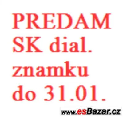 Predam Slovensku dialnicnu znamku, je platna do 31.01.2016