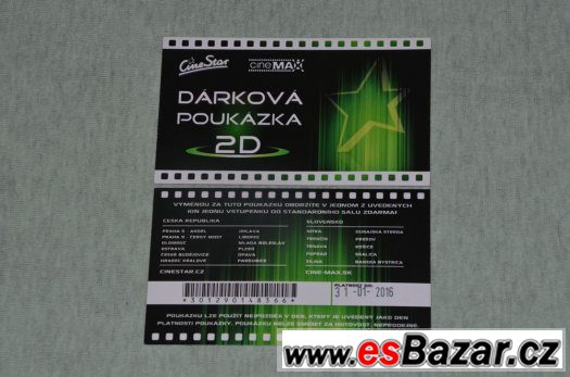 2 Poukázky do Cinestar – fotografie 1