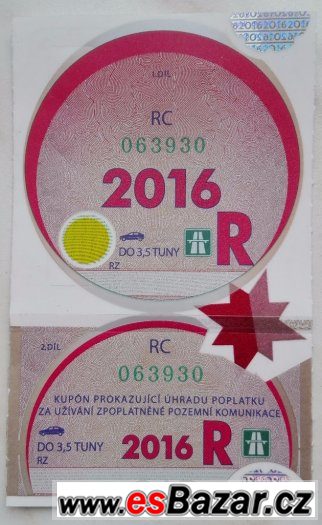 Dálniční známka na rok 2016 – fotografie 1