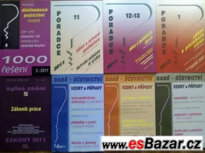 8x Daně - účetnictví - zákony. Vzory a případy. pc 600,-