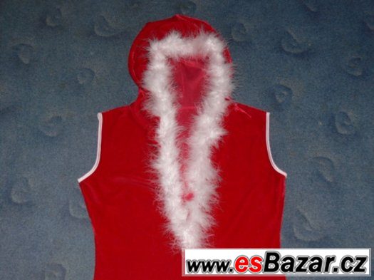 Moderní Vánoční semišové šaty - Santa nebo Mikuláš -  vel S – fotografie 4