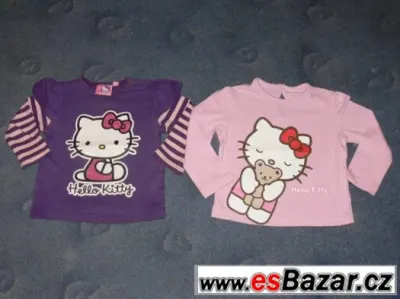 SLEVA - 2 ks tričko s dlouhým rukávm Hello Kitty vel. 80