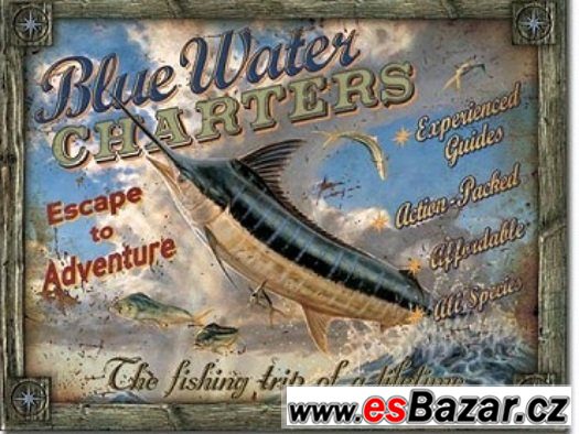 BLUE WATER - plechová cedule 410x320mm – fotografie 1