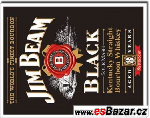 JIM BEAM BLACK - plechová cedule 410x320mm – fotografie 1