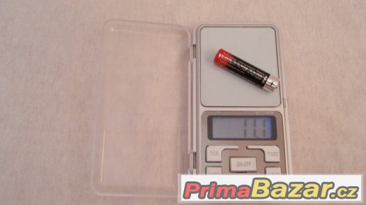 Kapesní digitalní váha přenosna 0.1g / 500g +3 baterie, nova – fotografie 2