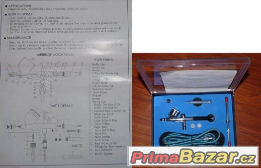 AIRBRUSH sada - pistole FENGDA BD130 + 3 Jehly ZDARMA – fotografie 2