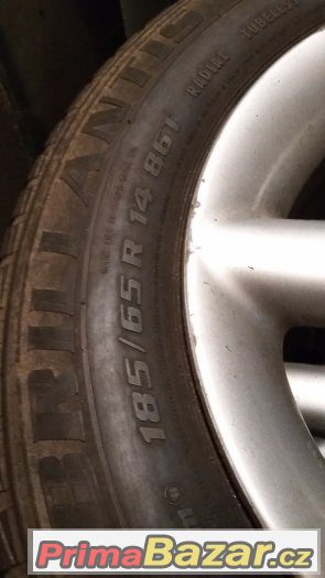 Alu 14 s pneu 185/65 14 letní – fotografie 3
