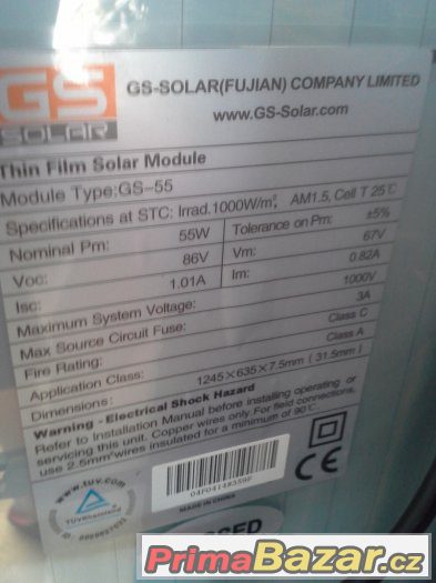NOVÉ Solární - fotovoltaické panely 55 W - 695 kč/ks – fotografie 2