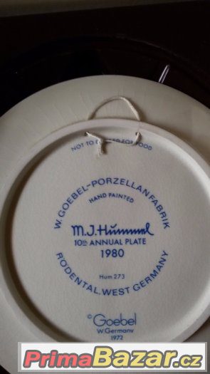 Talíř Hummel 1980 Annual Plate "School Girl" – fotografie 4