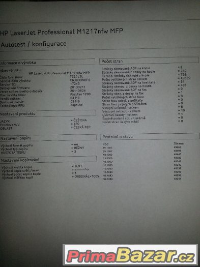 HP Laserjet M1217NFW / multifunkce s LAN a Wi-Fi – fotografie 2