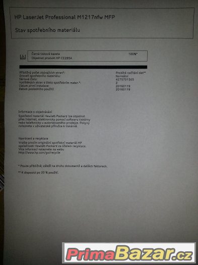 HP Laserjet M1217NFW / multifunkce s LAN a Wi-Fi – fotografie 3
