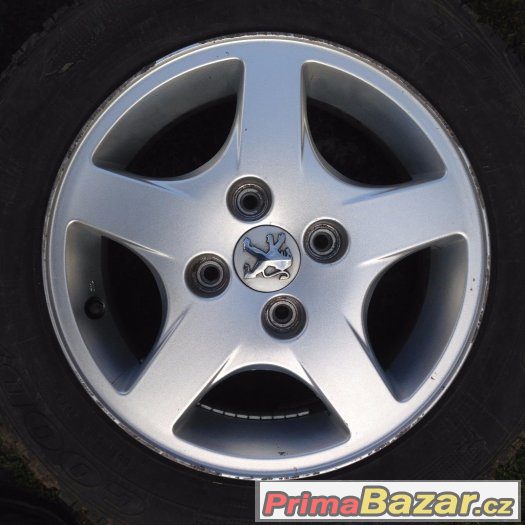 Alu disky 14" 4x108 P. 206 BBS, zimní pneu 175/65 – fotografie 4