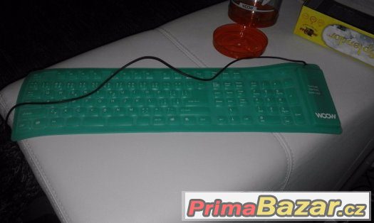 Woow Silikonová klávesnice zelená - FLEX,­ USB,­ CZ layout – fotografie 2