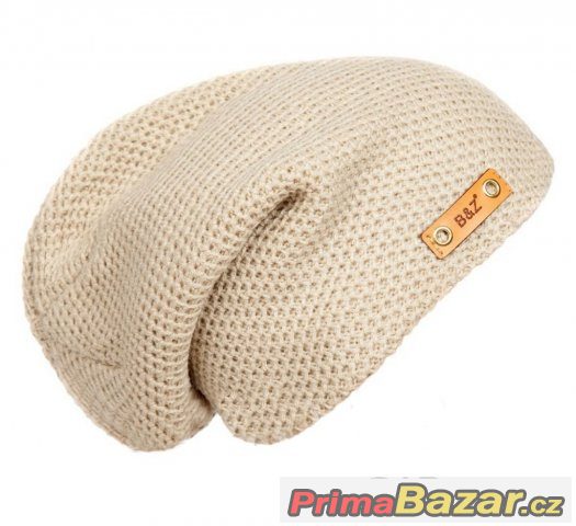 Pletená čepka-béžové barvy-Unisex – fotografie 1