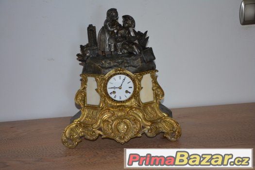 Starožitné figurální krbové hodiny Medaille De Bronze r1830 – fotografie 2