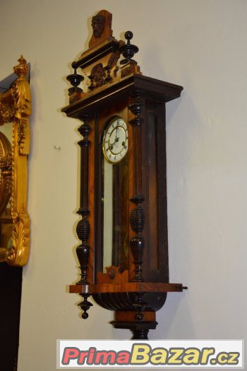 Starožitné řezbované hodiny Junghans r1919-TOP stav-krásné – fotografie 3