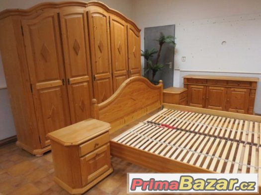Masivní dřevěná kompletní ložnice selská. Medová barva – fotografie 1