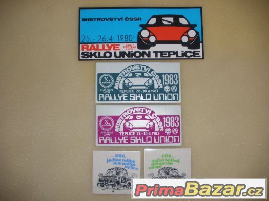 RALLYE SKLO UNION 1980, 1983 - set 5ks samolepek. – fotografie 1