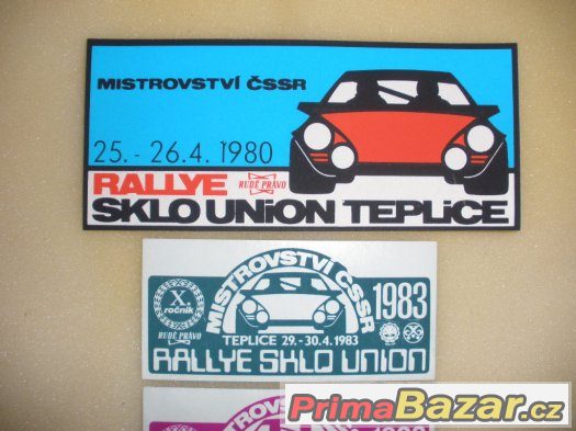 RALLYE SKLO UNION 1980, 1983 - set 5ks samolepek. – fotografie 2