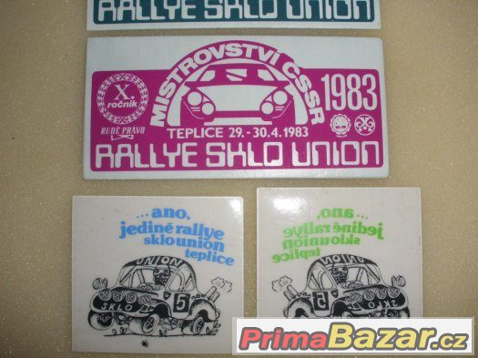 RALLYE SKLO UNION 1980, 1983 - set 5ks samolepek. – fotografie 4