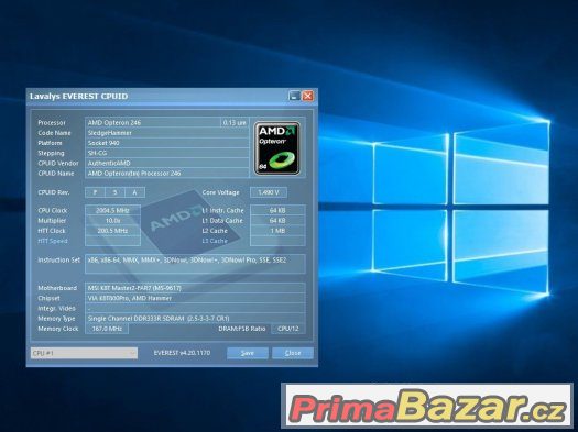 2 Výkonné, plně 64-bitové procesory AMD Opteron 246, sc.940 – fotografie 1