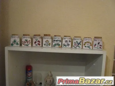 keramické kořenky - s korkovým uzávěrem - 9 kusů