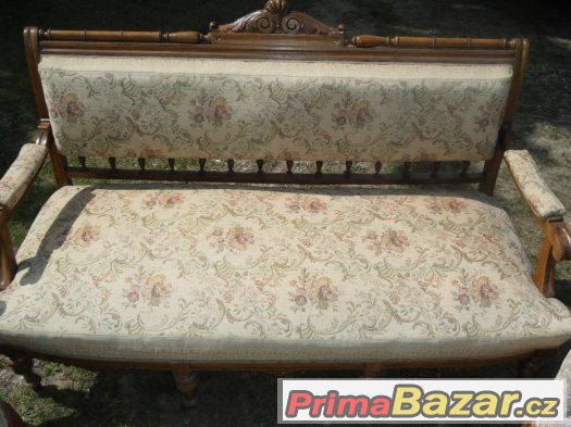 Starožitná sedačka sofa+křesla – fotografie 1