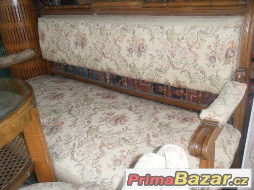 Starožitná sedačka sofa+křesla – fotografie 3