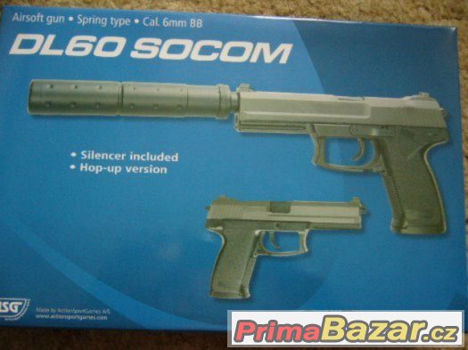 AIRSOFT manual PISTOLE HK.MK23 SOCOM+TLUMIČ-NOVÁ – fotografie 5
