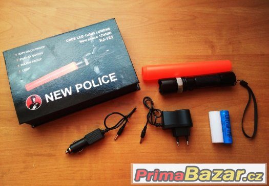 CREE LED baterka  - 1200lm , zoom + dopravný kužeľ – fotografie 1