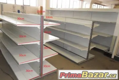 Prodám kovové obchodní oboustranné regály (regál)