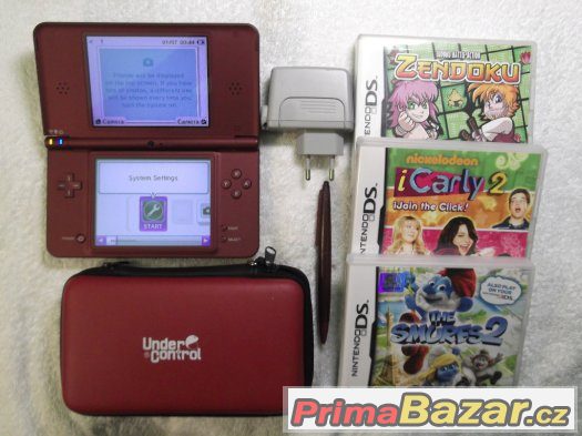 Nintendo DSi XL - Červené + Pouzdro + 3 x hra - Super stav – fotografie 1