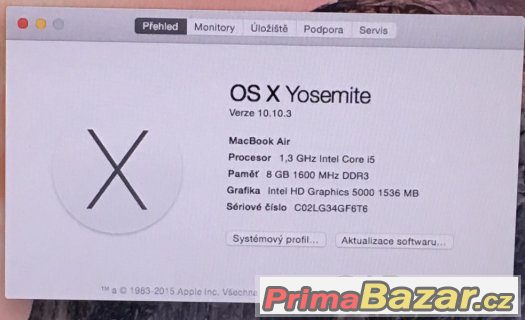 Macbook Air 13, rok 2013, 8GB RAM, 256GB SSD – fotografie 2
